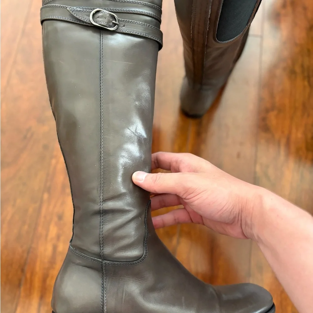 Attilio Giusti Leombruni Gray Over the Knee Boots Size 37